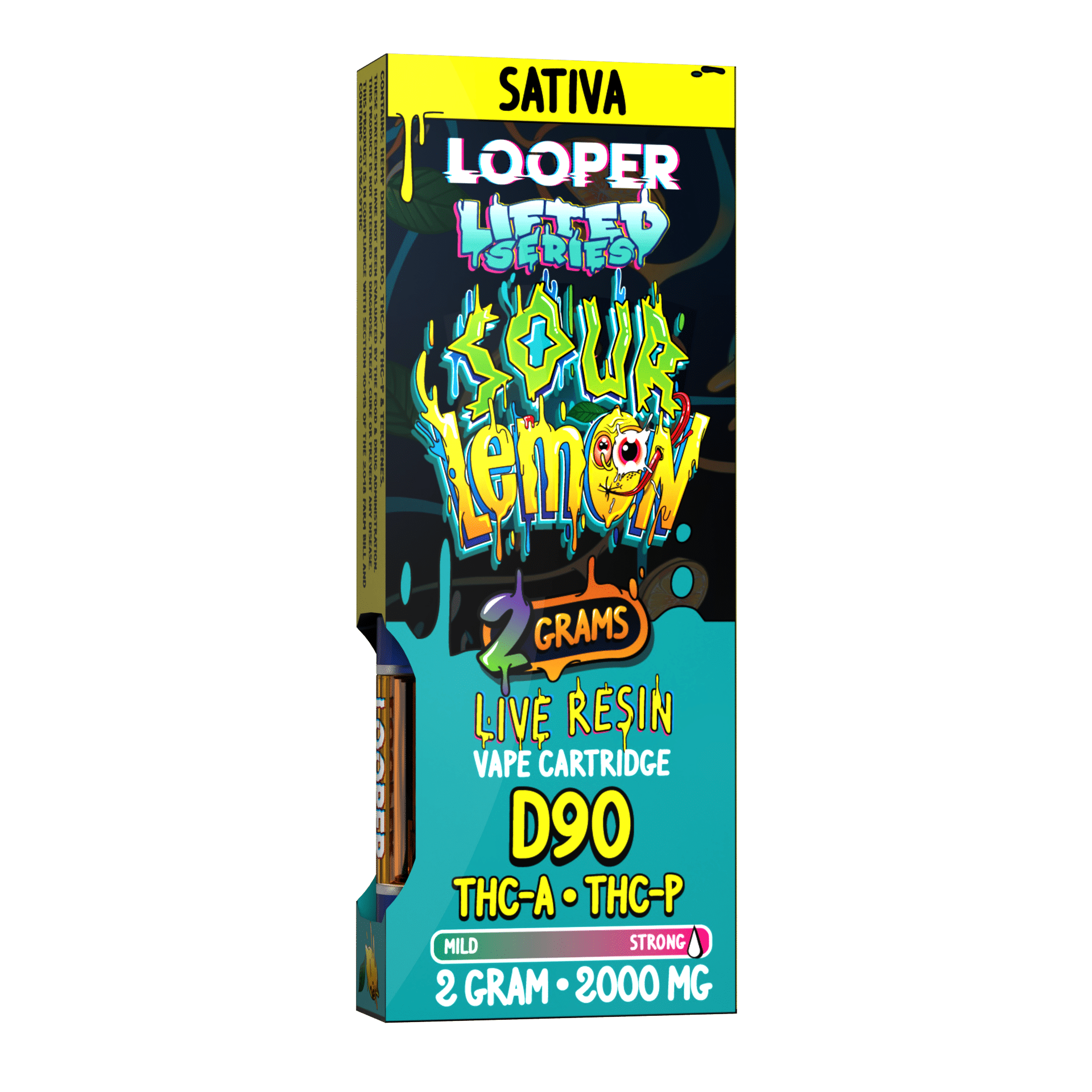 Lifted Series 2g Cartridge: Sour Lemon by Looper Vape
