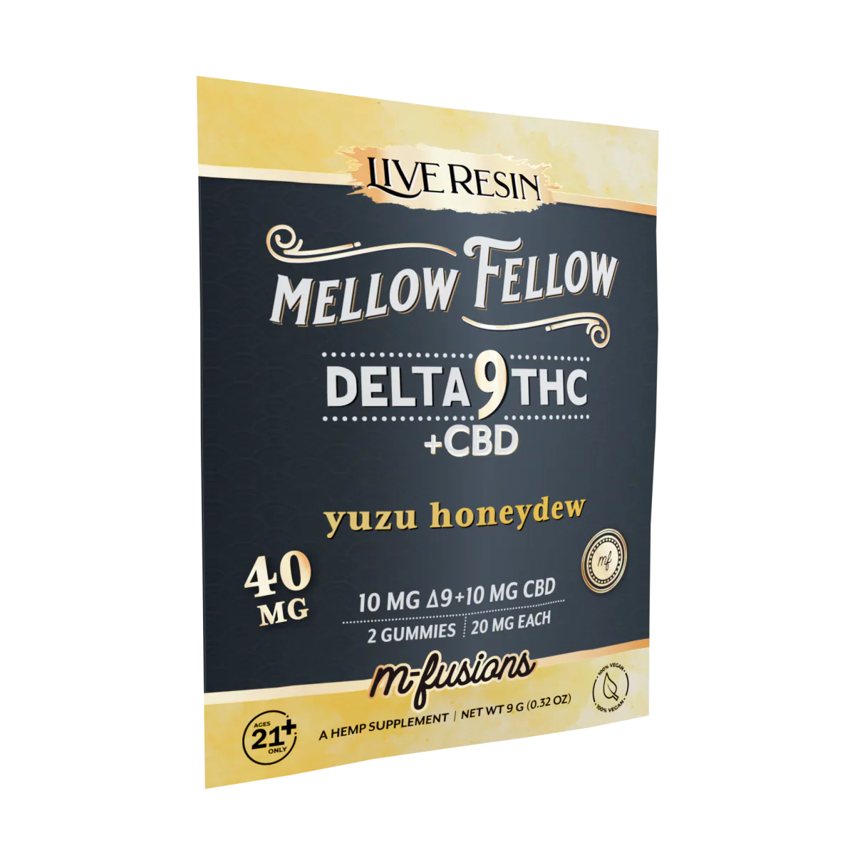 Mellow Fellow Delta 9 Live Resin Gummies 40mg 2 ct. - Yuzu Honeydew Best Price