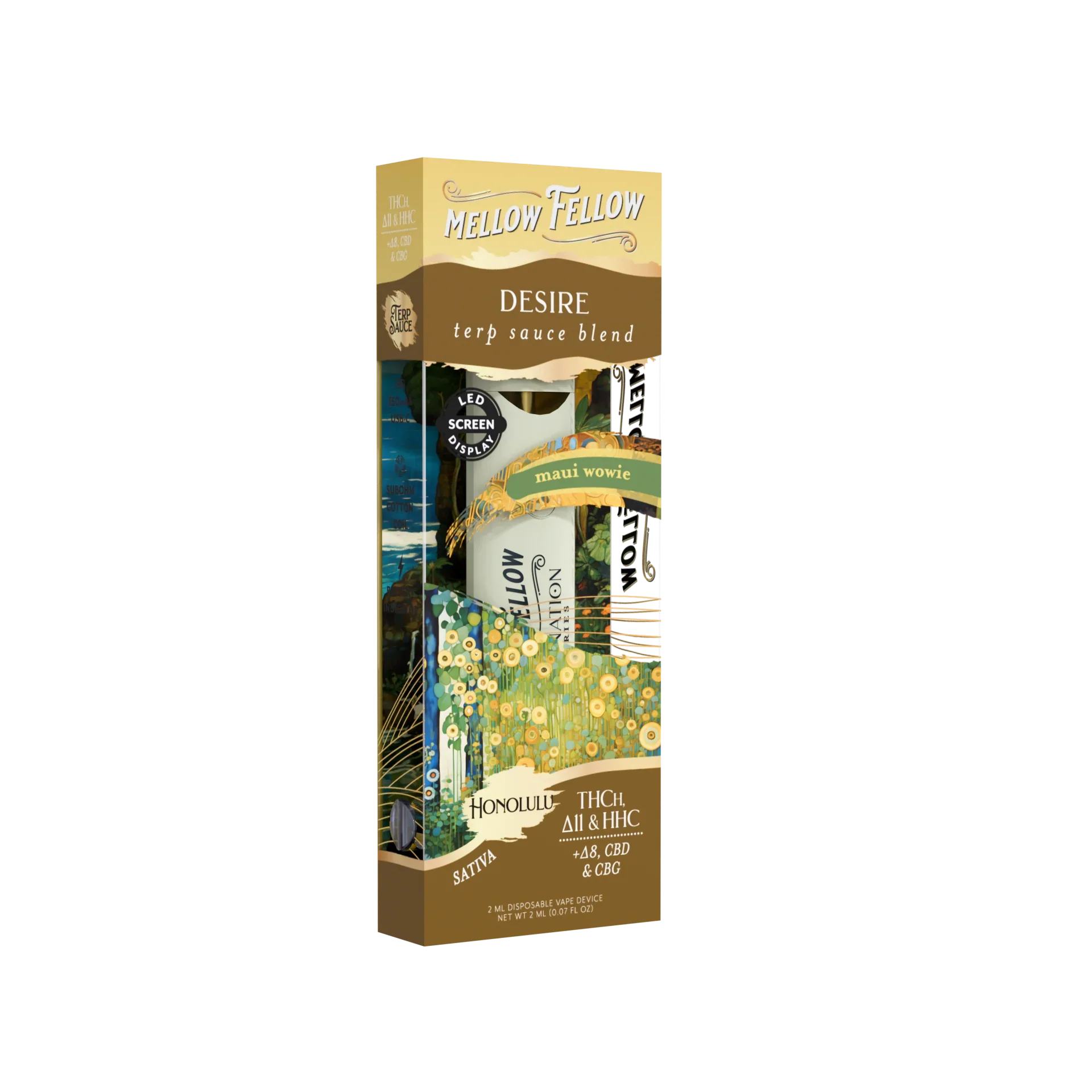 Mellow Fellow Desire Blend - Destination: Honolulu - Terp Sauce 2ml Disposable Vape - Maui Wowie (Sativa) Best Price