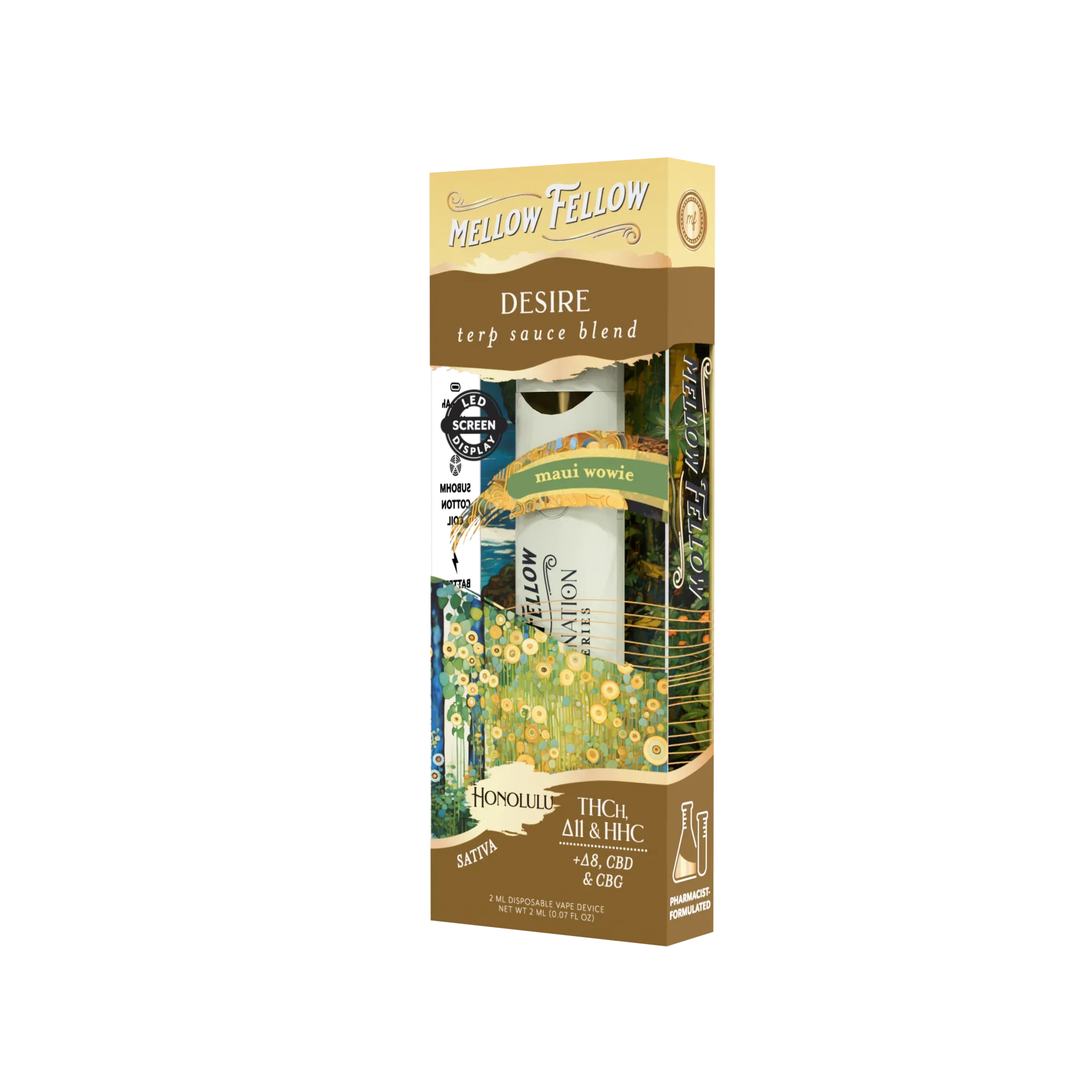 Mellow Fellow Desire Blend - Destination: Honolulu - Terp Sauce 2ml Disposable Vape - Maui Wowie (Sativa) Best Price