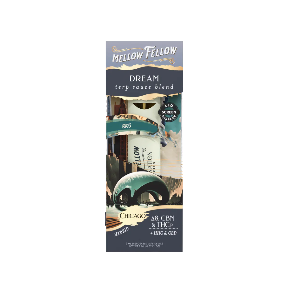 Mellow Fellow Dream Blend - Destination: Chicago - Terp Sauce 2ml Disposable Vape - GG5 (Hybrid) Best Price