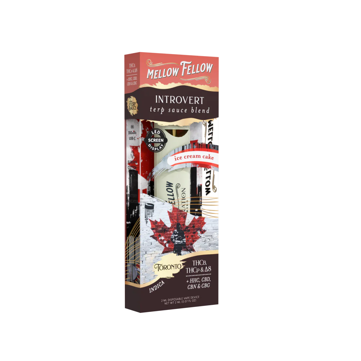 Mellow Fellow Introvert Blend - Destination: Toronto - Terp Sauce 2ml Disposable Vape - Ice Cream Cake (Indica) Best Price