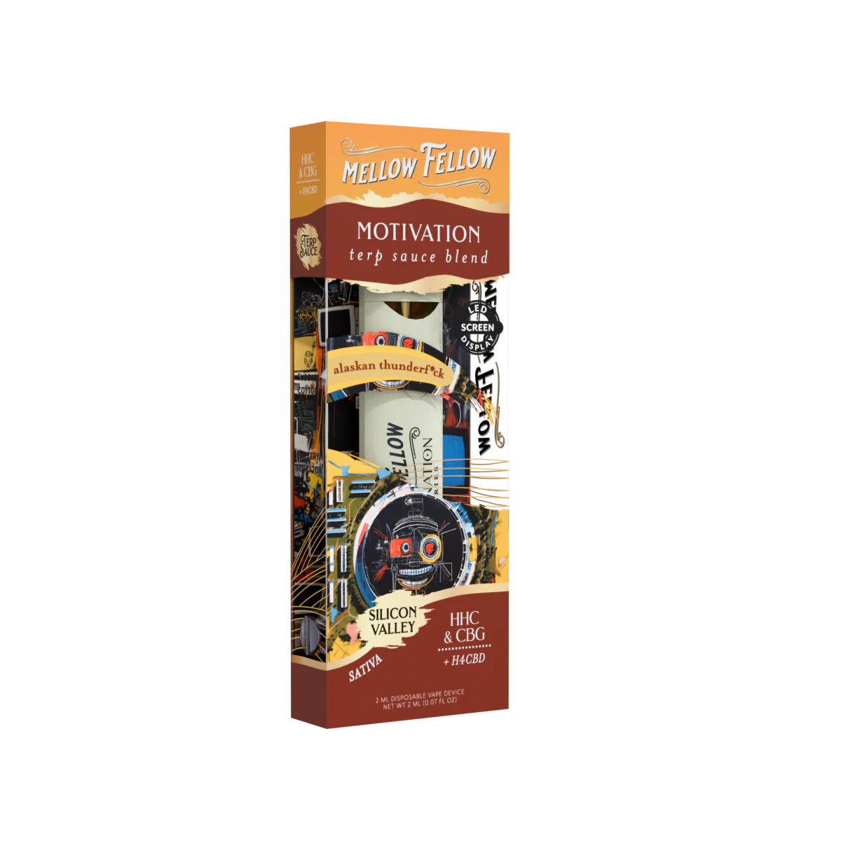 Mellow Fellow Motivation Blend - Destination: Silicon Valley - Terp Sauce 2ml Disposable Vape - Alaskan Thunderf*ck (Sativa) Best Price