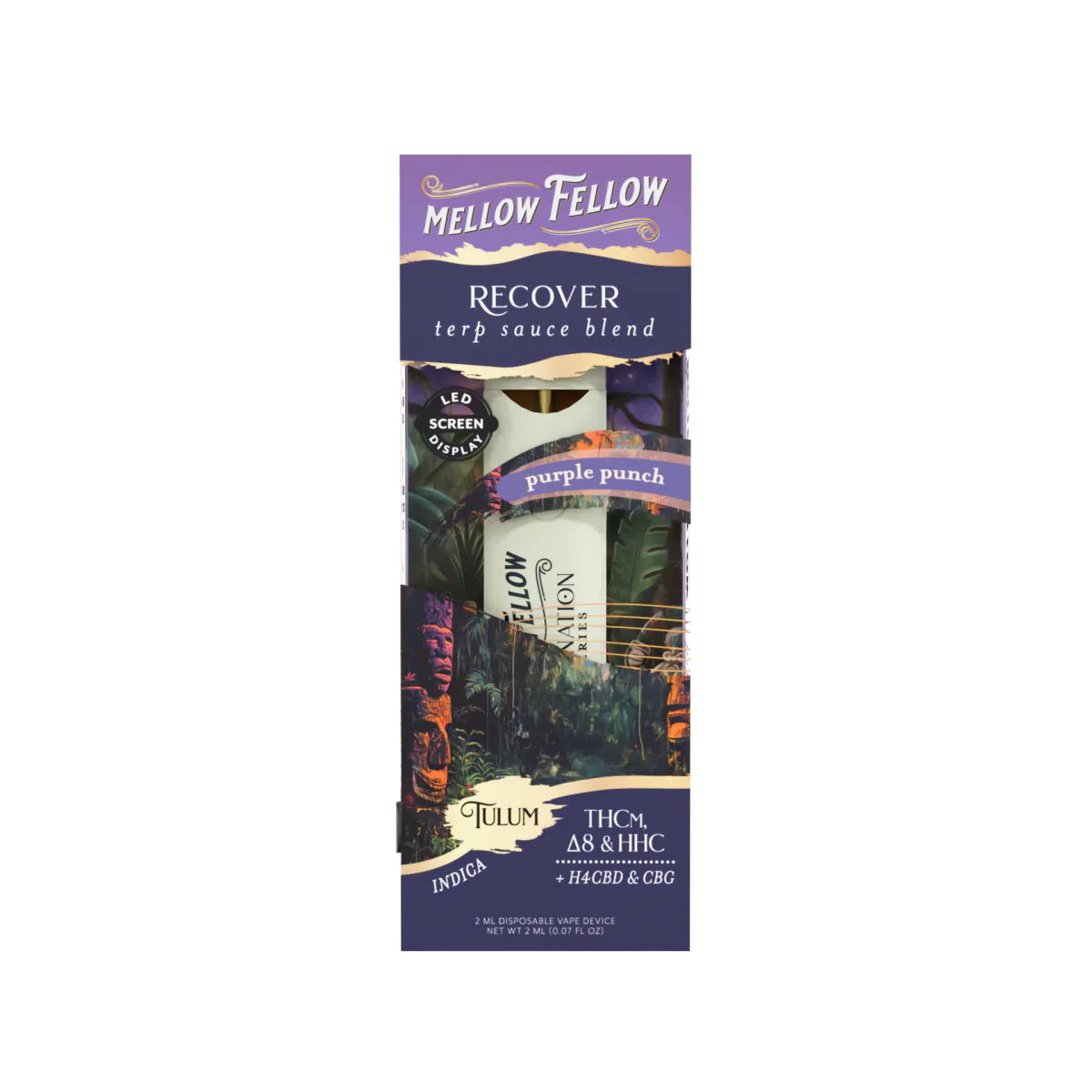 Mellow Fellow Recover Blend - Destination: Tulum - Terp Sauce 2ml Disposable Vape - Purple Punch (Indica) Best Price