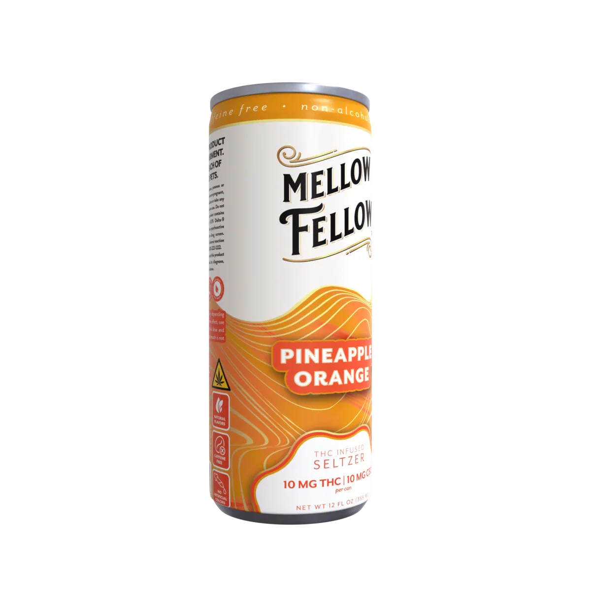 Mellow Fellow Delta 9 THC + CBD Seltzer Beverage 20MG - Pineapple Orange Best Sales Price - Seltzers