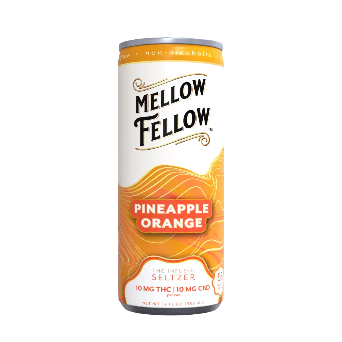 Mellow Fellow Delta 9 THC + CBD Seltzer Beverage 20MG - Pineapple Orange Best Sales Price - Seltzers