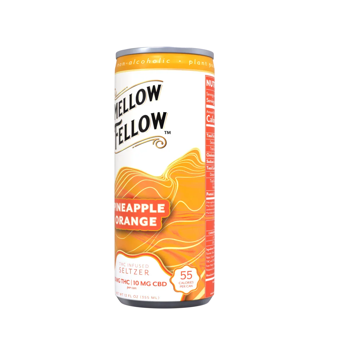 Mellow Fellow Delta 9 THC + CBD Seltzer Beverage 20MG - Pineapple Orange Best Sales Price - Seltzers