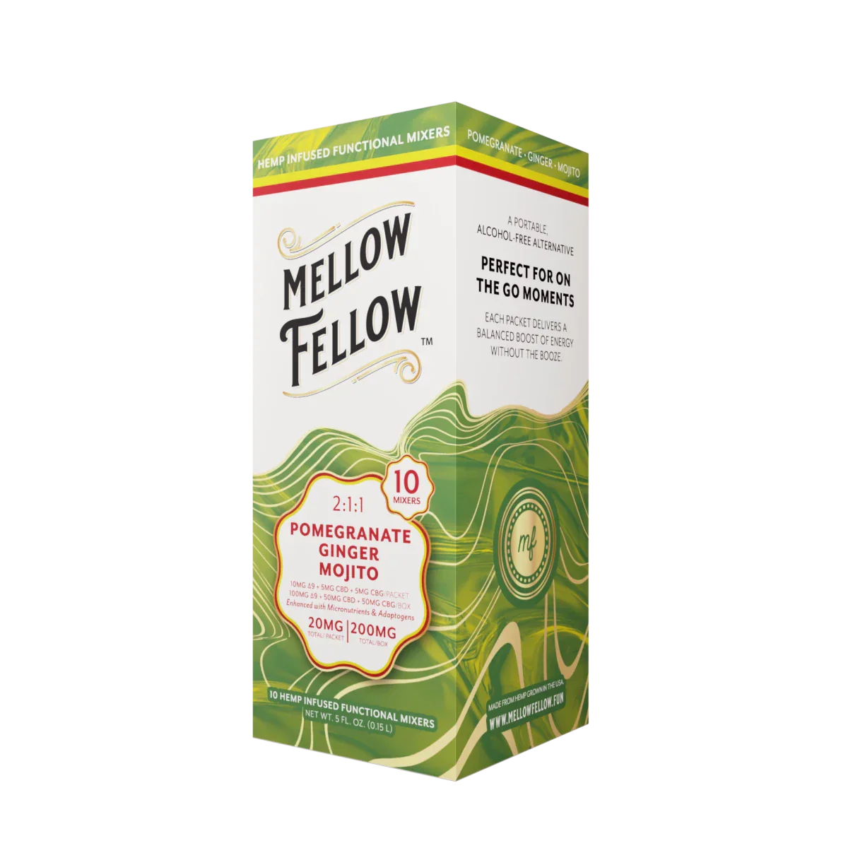 Delta 9 + CBD & CBG Mixers 10pc - Pomegranate Ginger Mojito