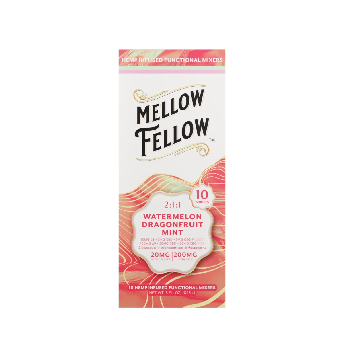 Delta 9 + CBD & CBG Mixers 10pc - Watermelon Dragonfruit Mint