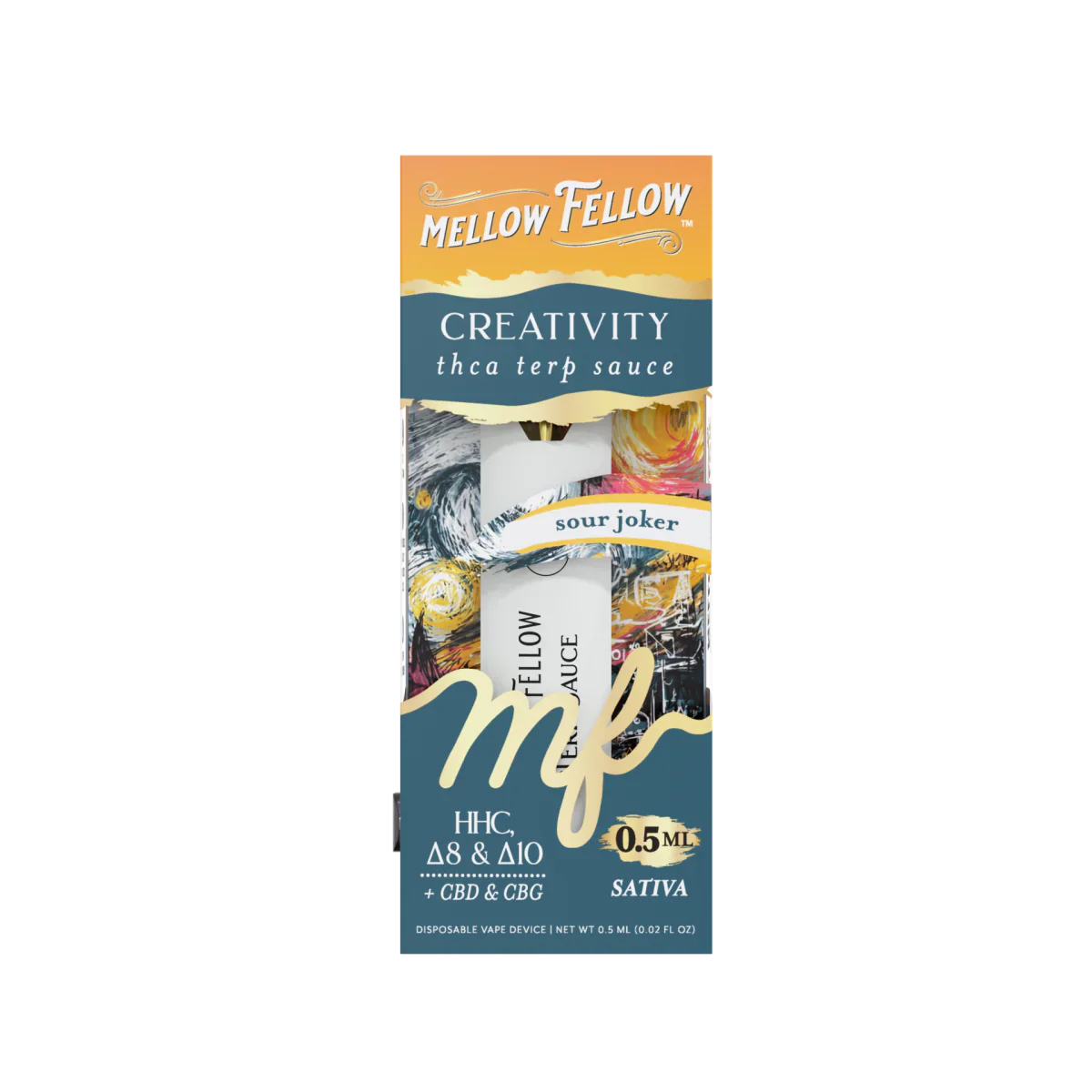 Mellow Fellow Creativity Blend 0.5ml Terp Sauce Disposable Vape - Sour Joker (Sativa)