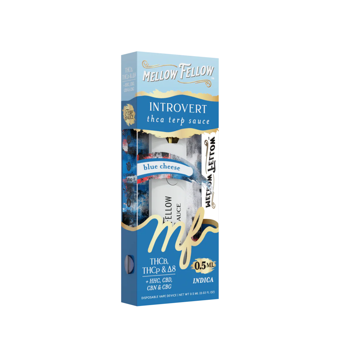Mellow Fellow Introvert Blend 0.5ml Terp Sauce Disposable Vape - Blue Cheese (Indica)