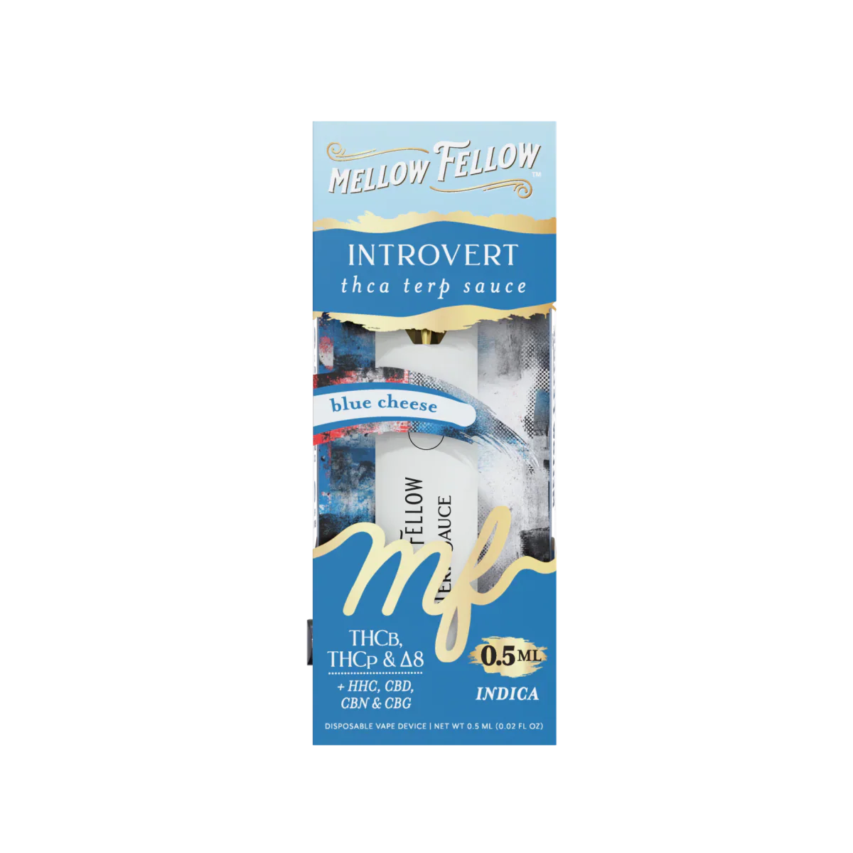 Mellow Fellow Introvert Blend 0.5ml Terp Sauce Disposable Vape - Blue Cheese (Indica)