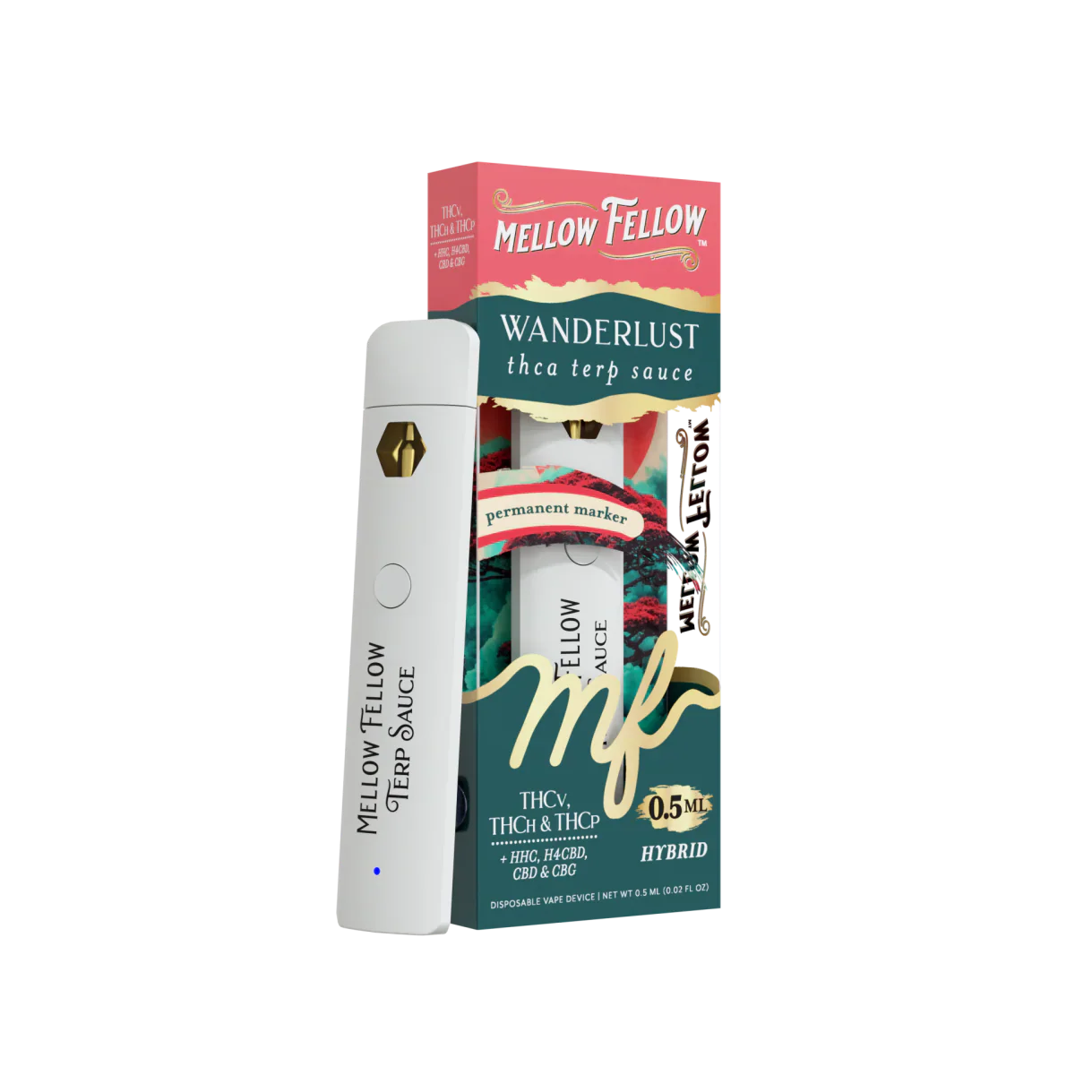 Mellow Fellow Wanderlust Blend 0.5ml Terp Sauce Disposable Vape - Permanent Marker (Hybrid)