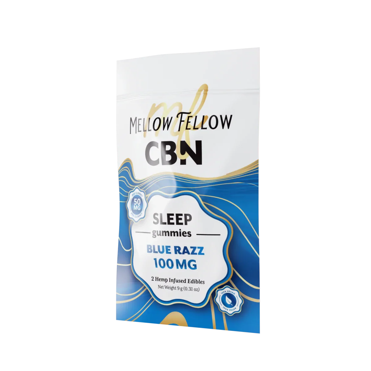 Mellow Fellow Sleep CBN Gummies 100mg - Blue Razz Best Sales Price - Edibles