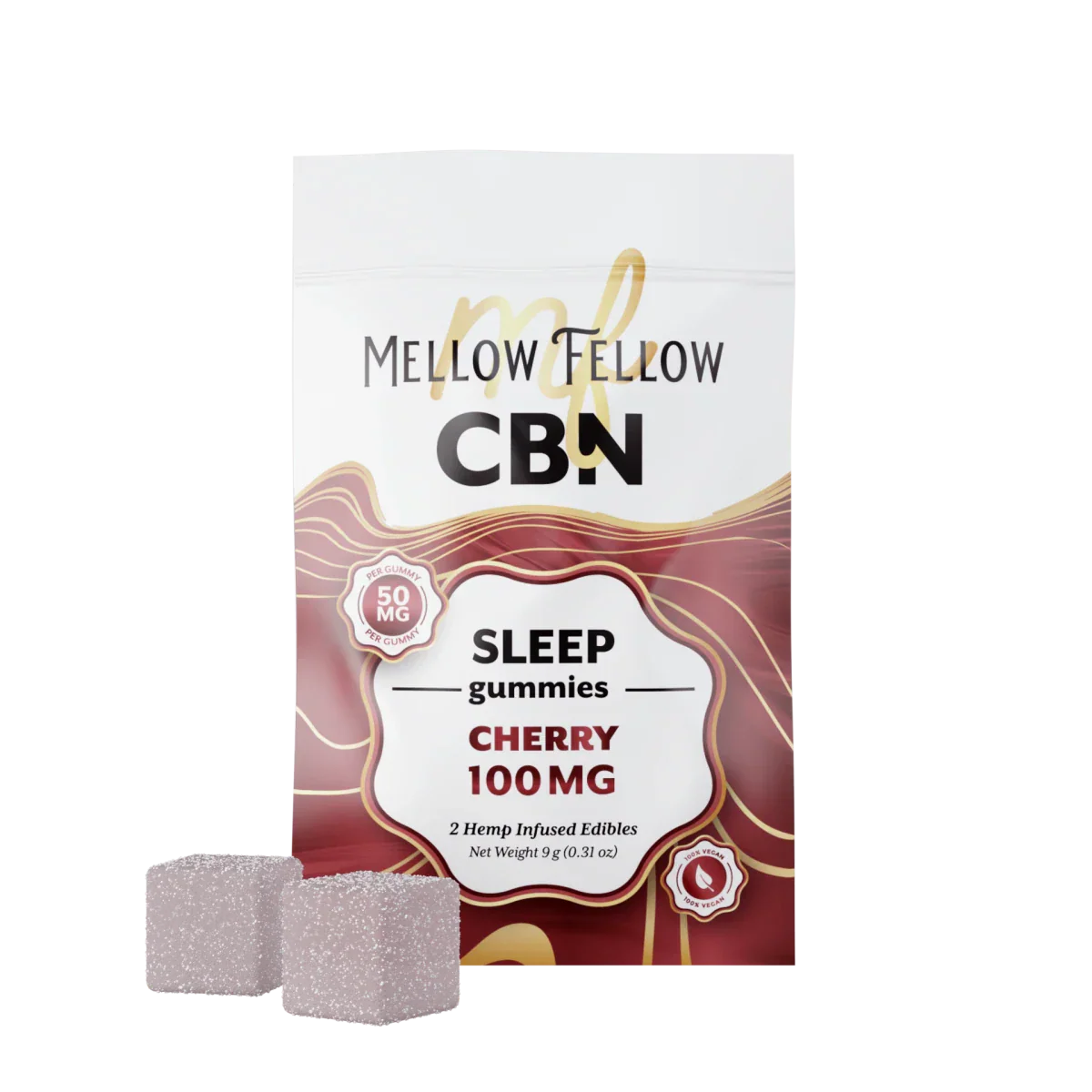 Mellow Fellow Sleep CBN Gummies 100mg - Cherry Best Sales Price - Edibles