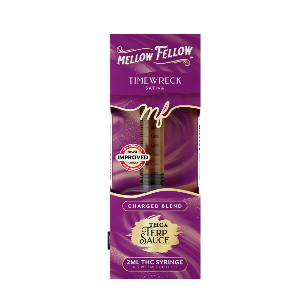 Mellow Fellow Charged Blend - Terp Sauce 2ml Syringe - Timewreck (Sativa) Best Sales Price - CBD