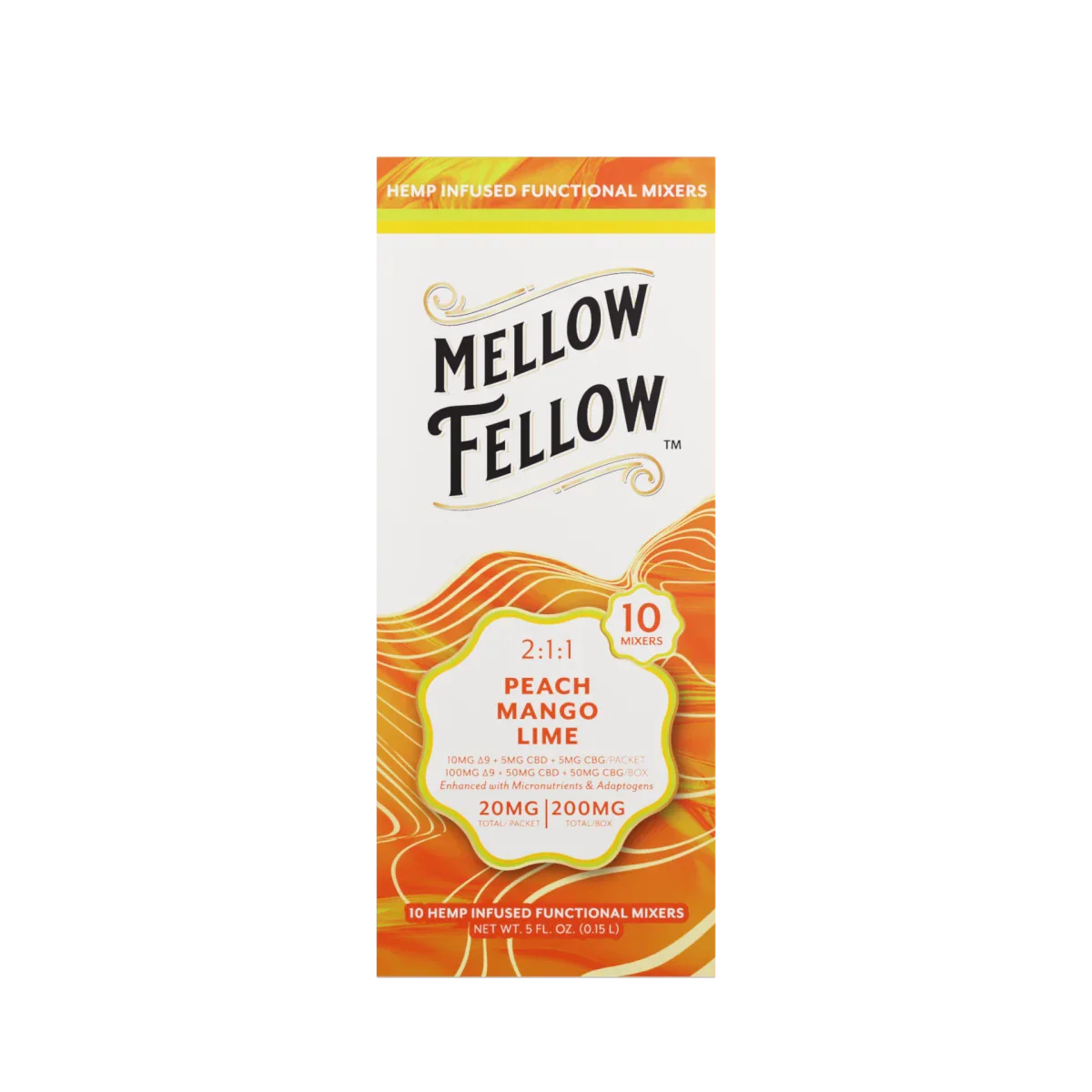 Delta 9 + CBD & CBG Mixers 10pc - Peach Mango Lime