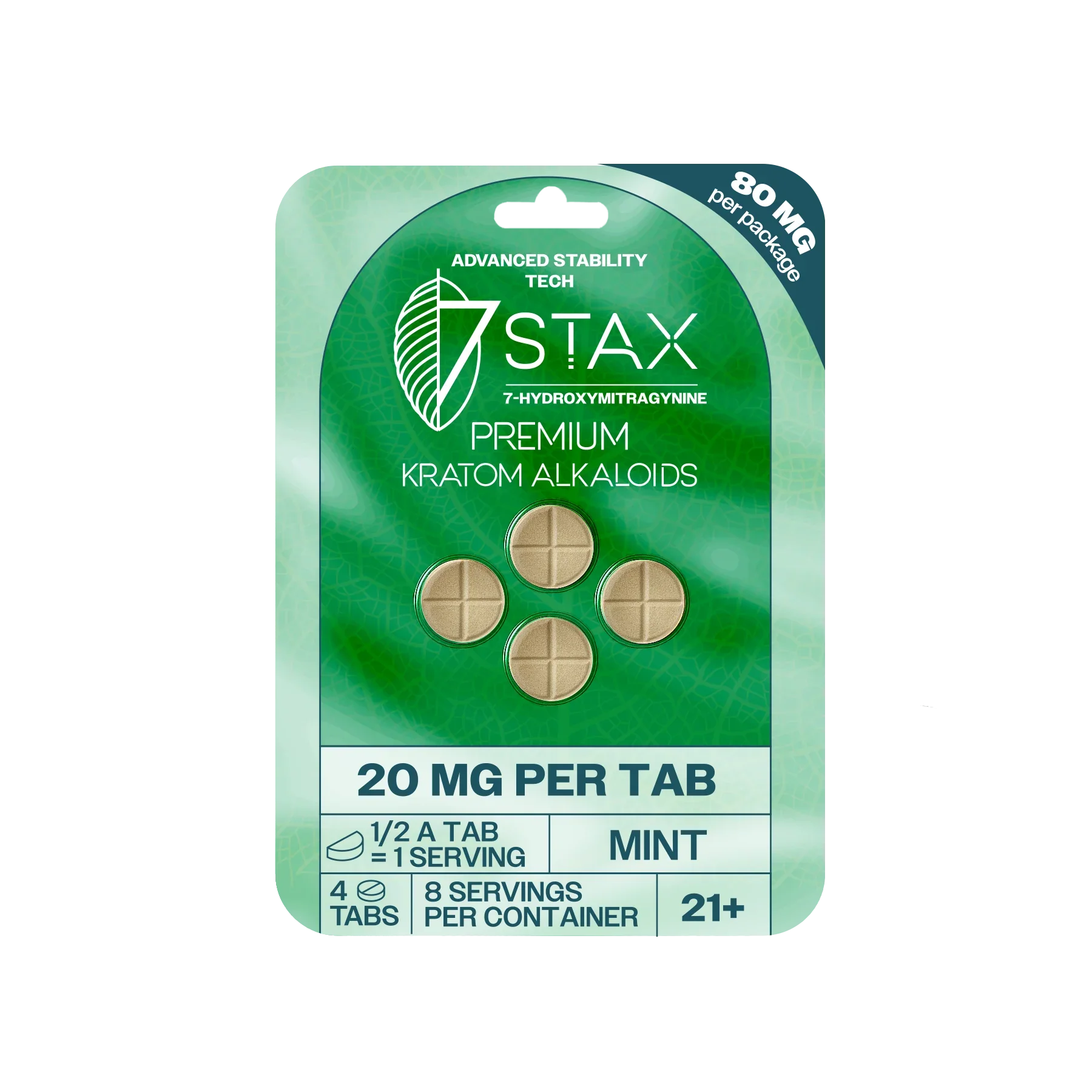 7Stax Premium 7-OH Kratom Alkaloid Tablets (80mg – 4 Count)