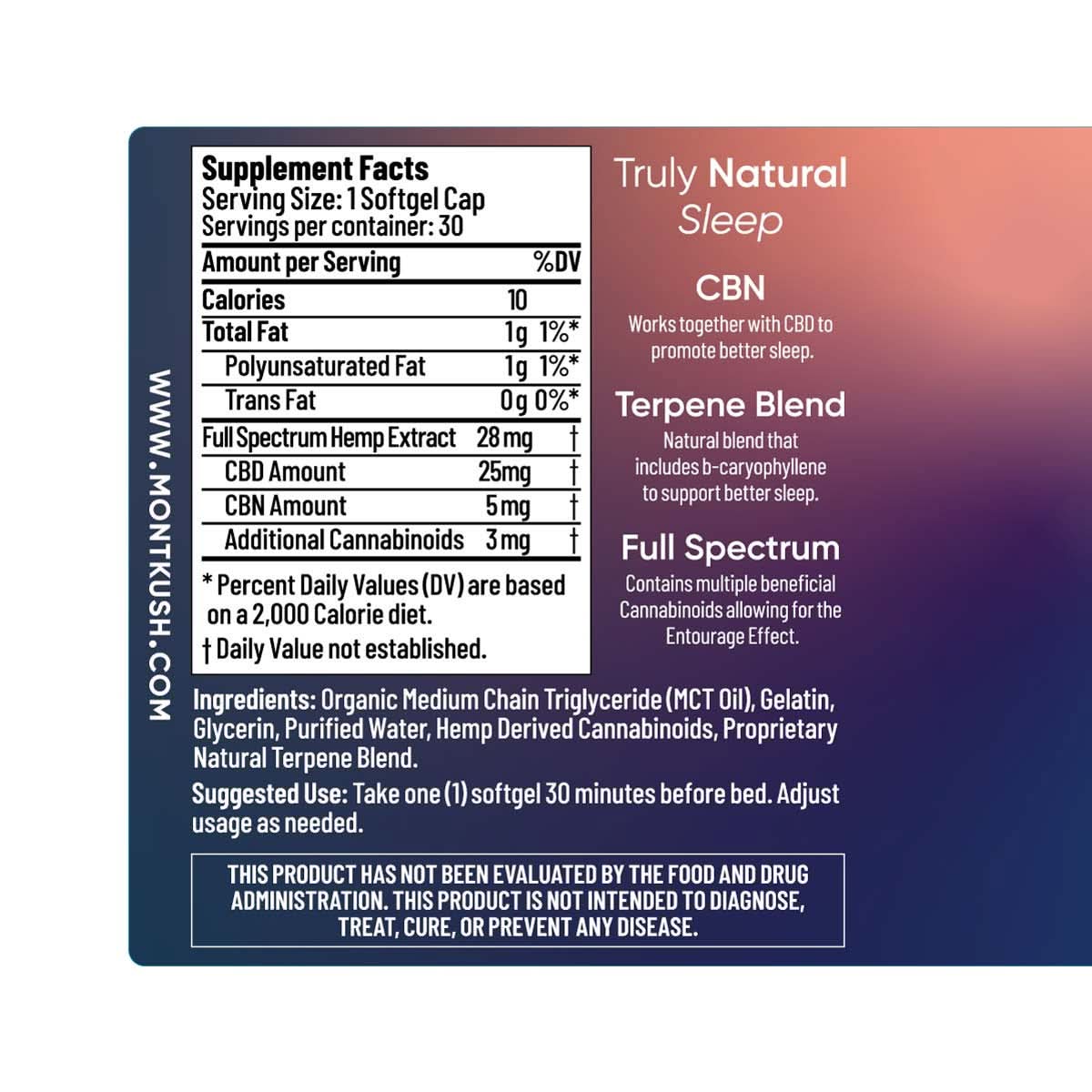 True Sleep Full Spectrum CBN, CBD & THC Softgels