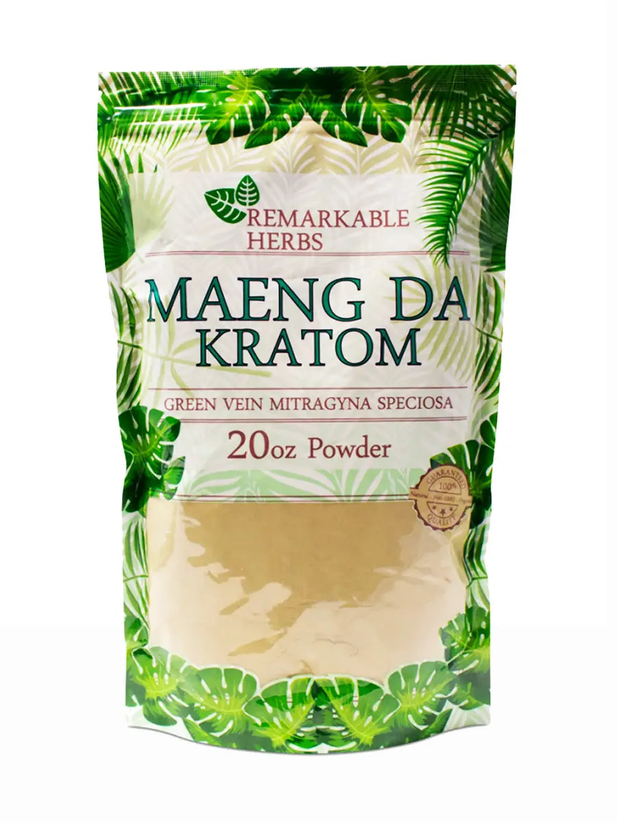 Maeng Da Green Vein Remarkable Herbs Kratom Powder 20oz Bag