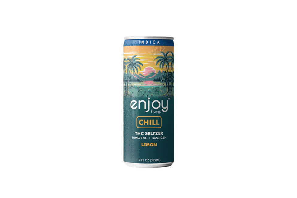 Enjoy Hemp 10mg THC + 5mg CBN Lemon Seltzer for Chill (Indica) | Mediumdose Relaxation, Alcohol-Free Drink Best Price