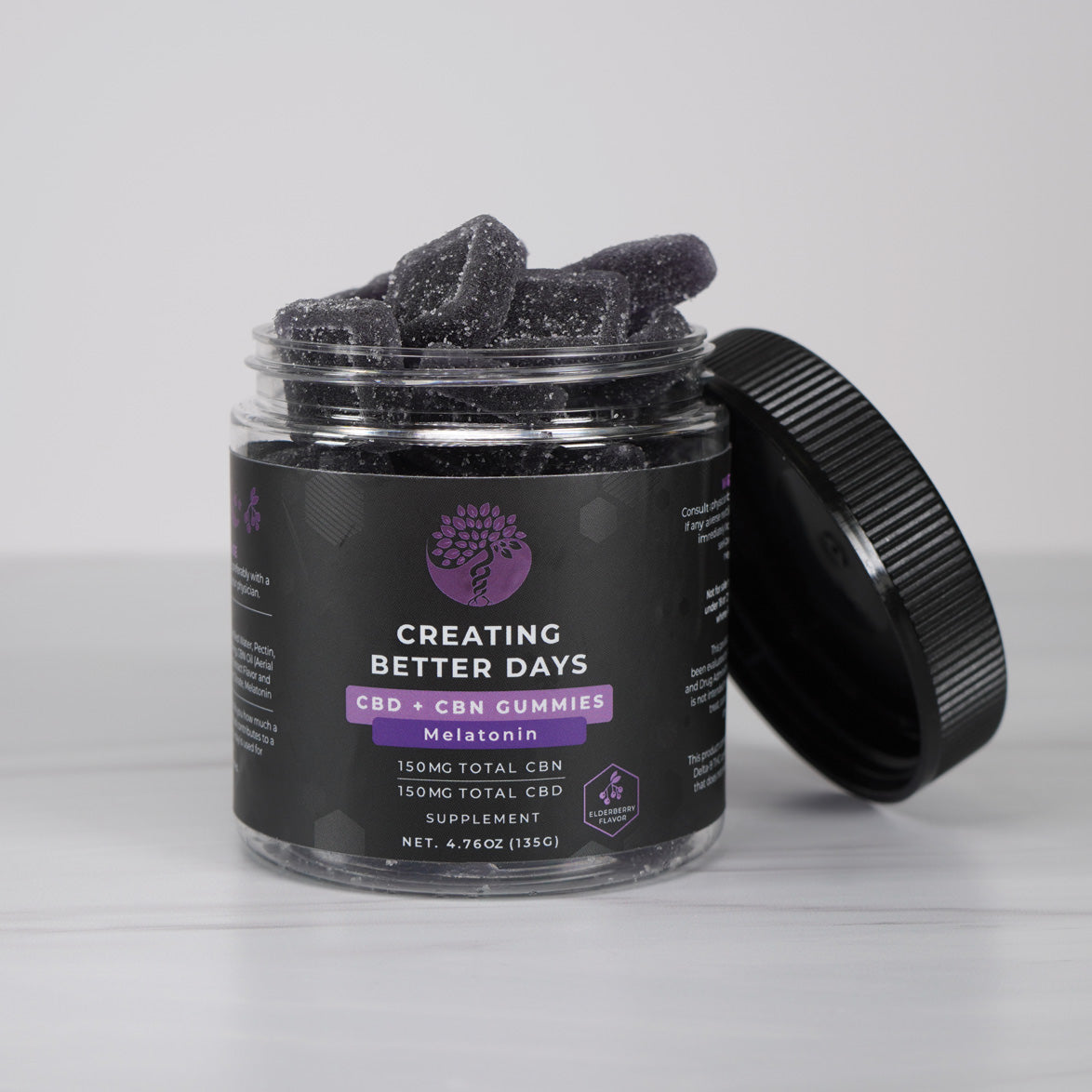 Creating Better Days Elderberry Melatonin CBD + CBN Gummies 300 MG