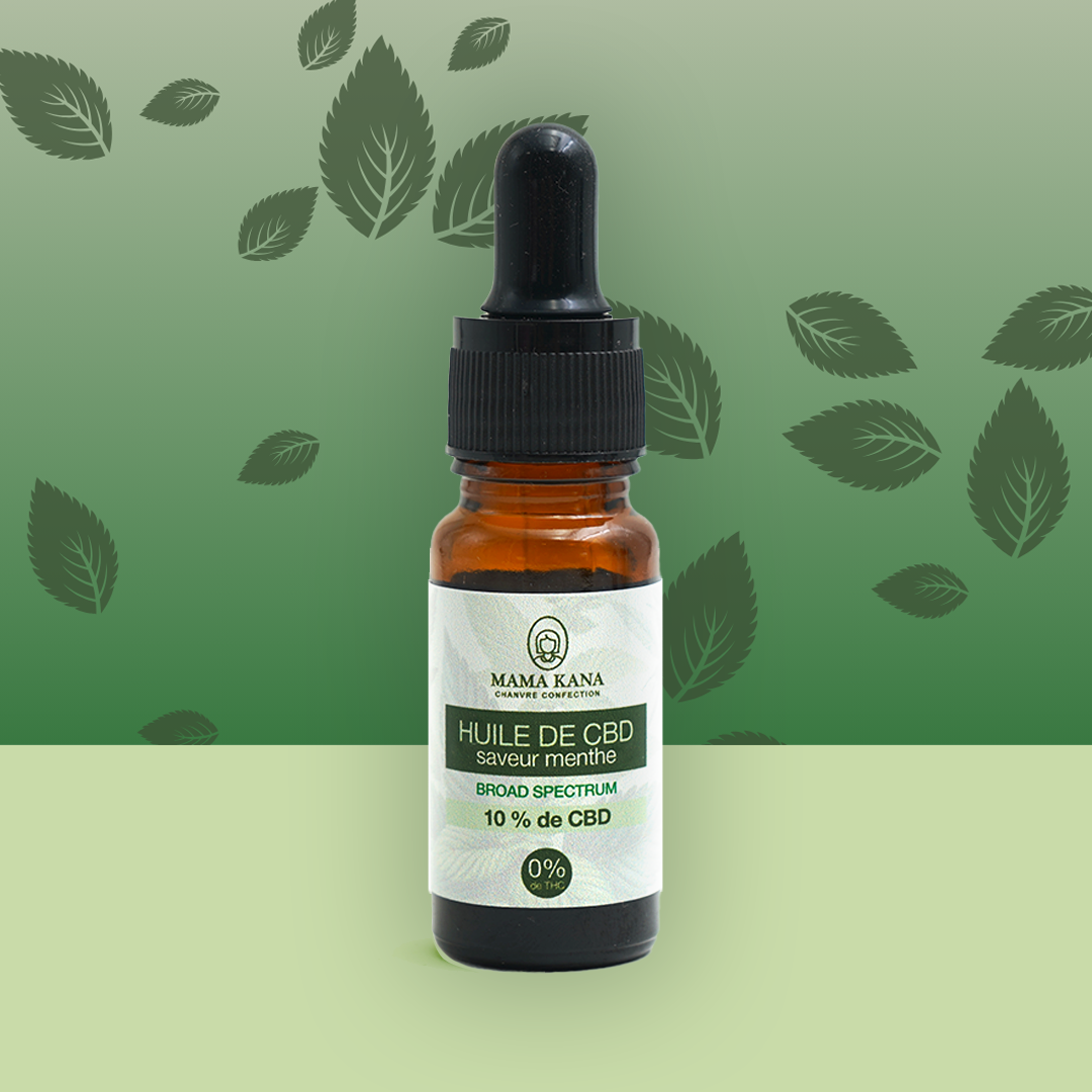 MAMA KANA CBD Huile 10% de CBD Broad Spectrum - Menthe 🌱