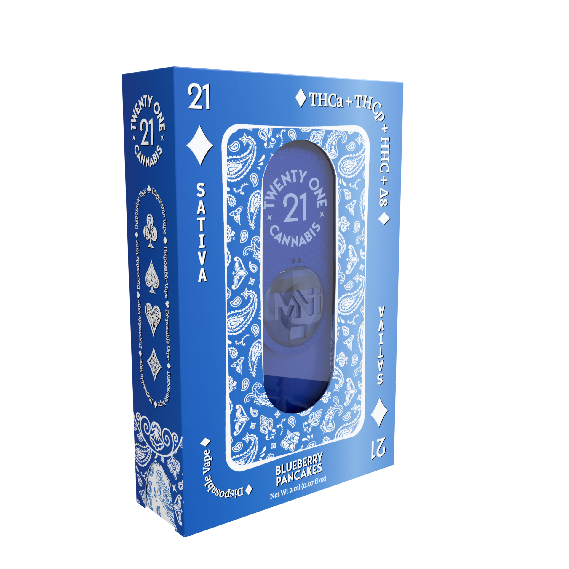 Twenty One | Blueberry Pancakes THC Vape Pen | THCA & THCP Disposable Vape | 2g – Sativa