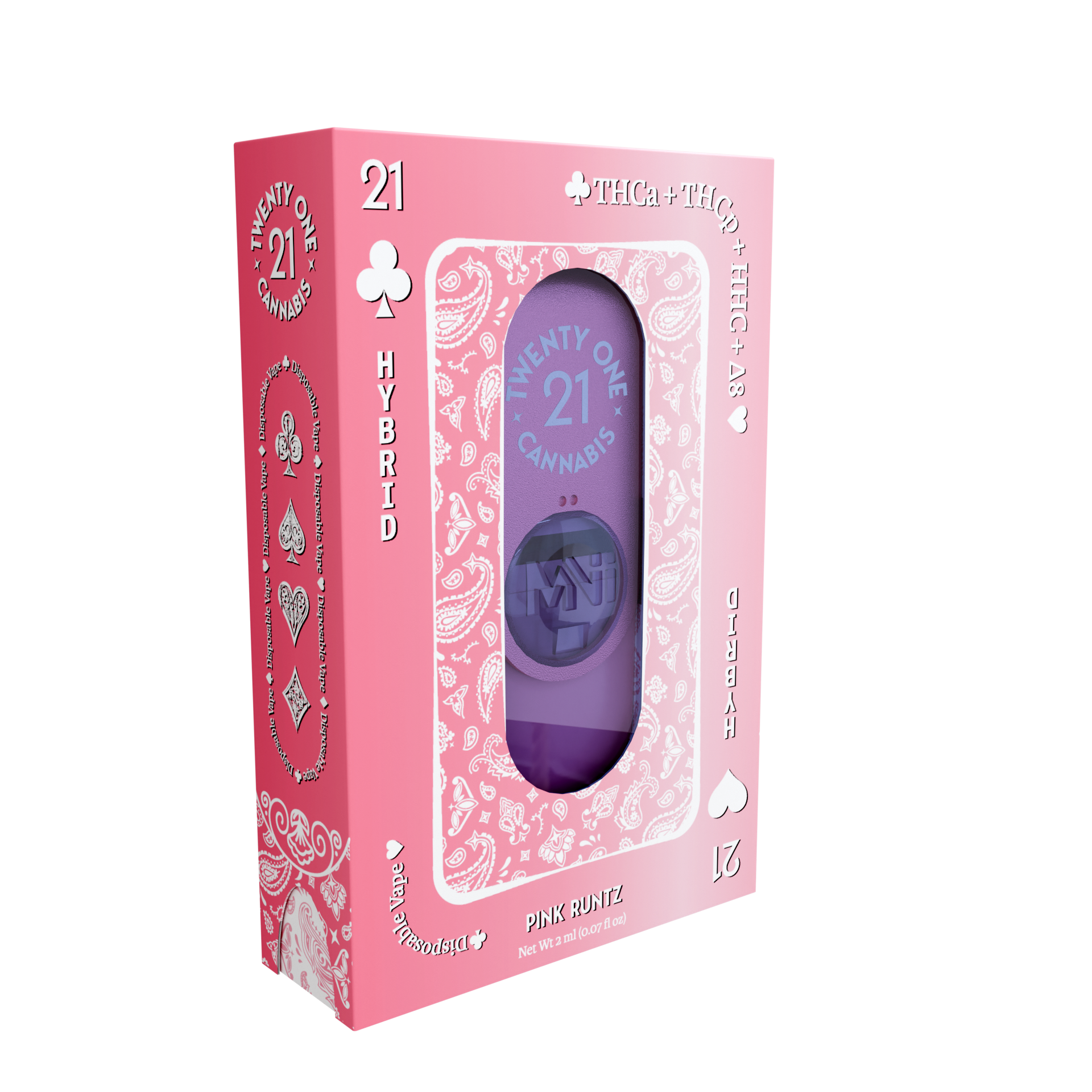 Twenty One | Pink Runtz THC Vape Pen | THCA & THCP Disposable Vape | 2g – Hybrid