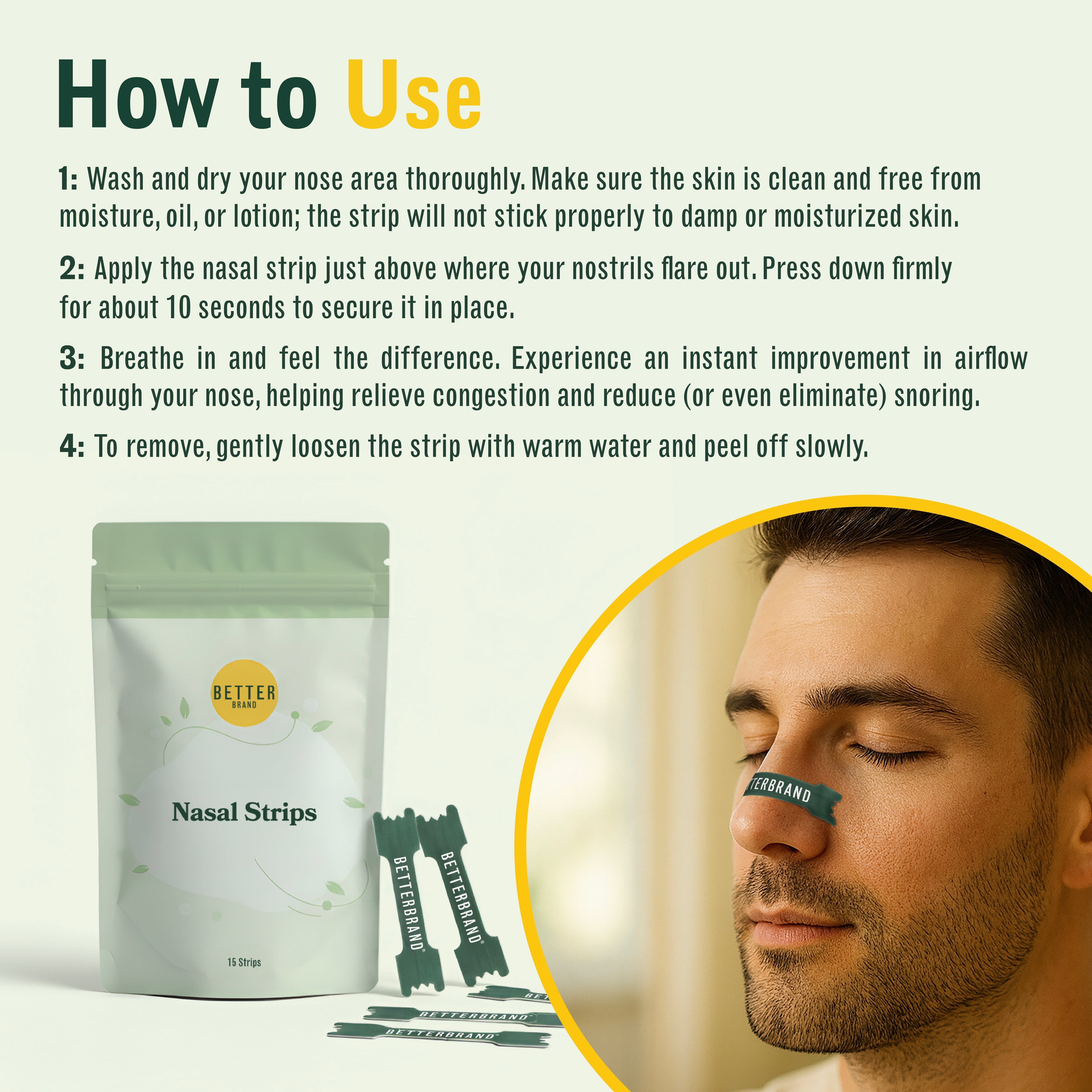 BetterBrand Nasal Strips for Sleep & Breathing Support
