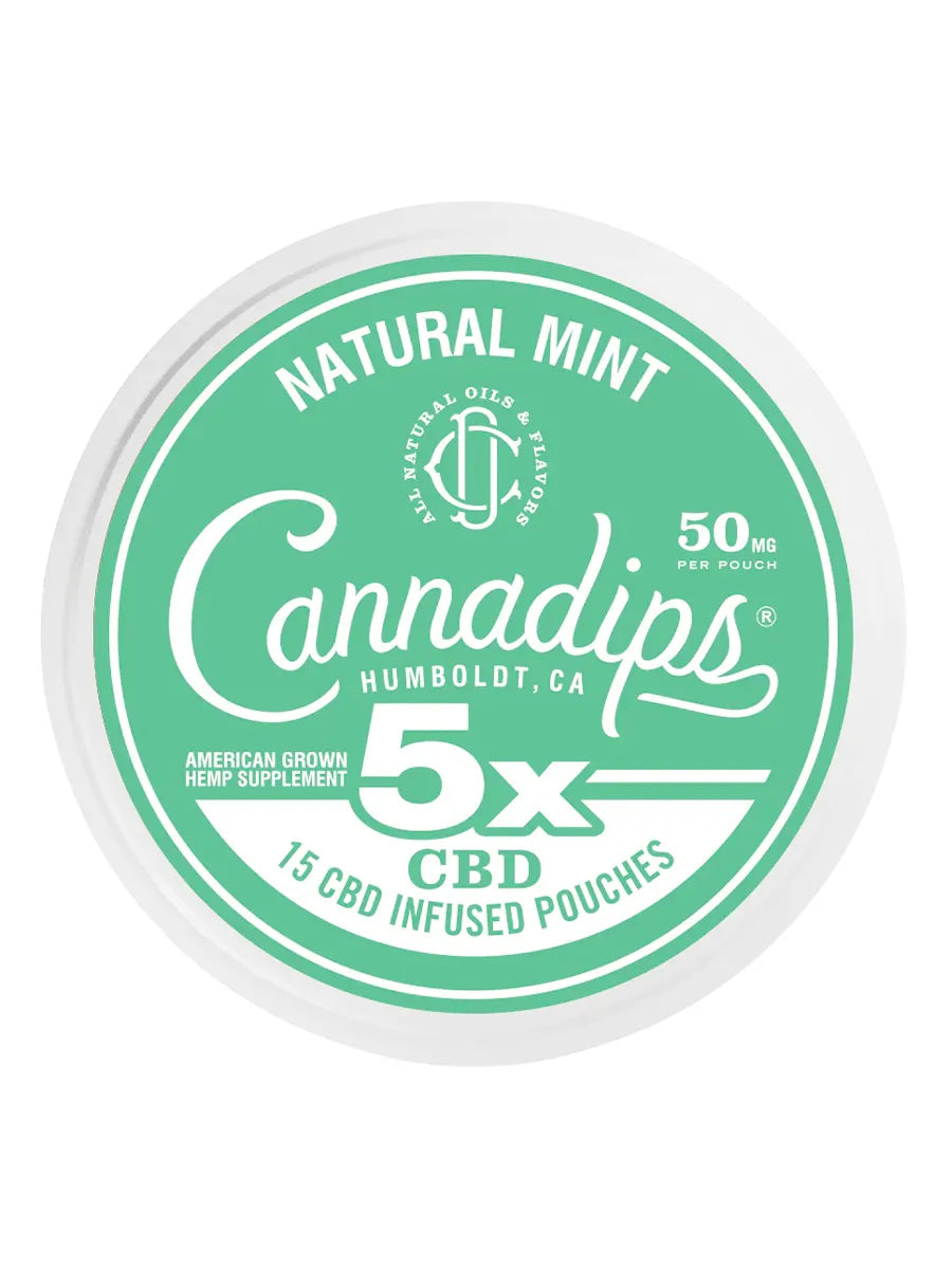 Natural Mint Cannadips 5X CBD Infused Pouches 15ct 750MG Best Sales Price - Pouches