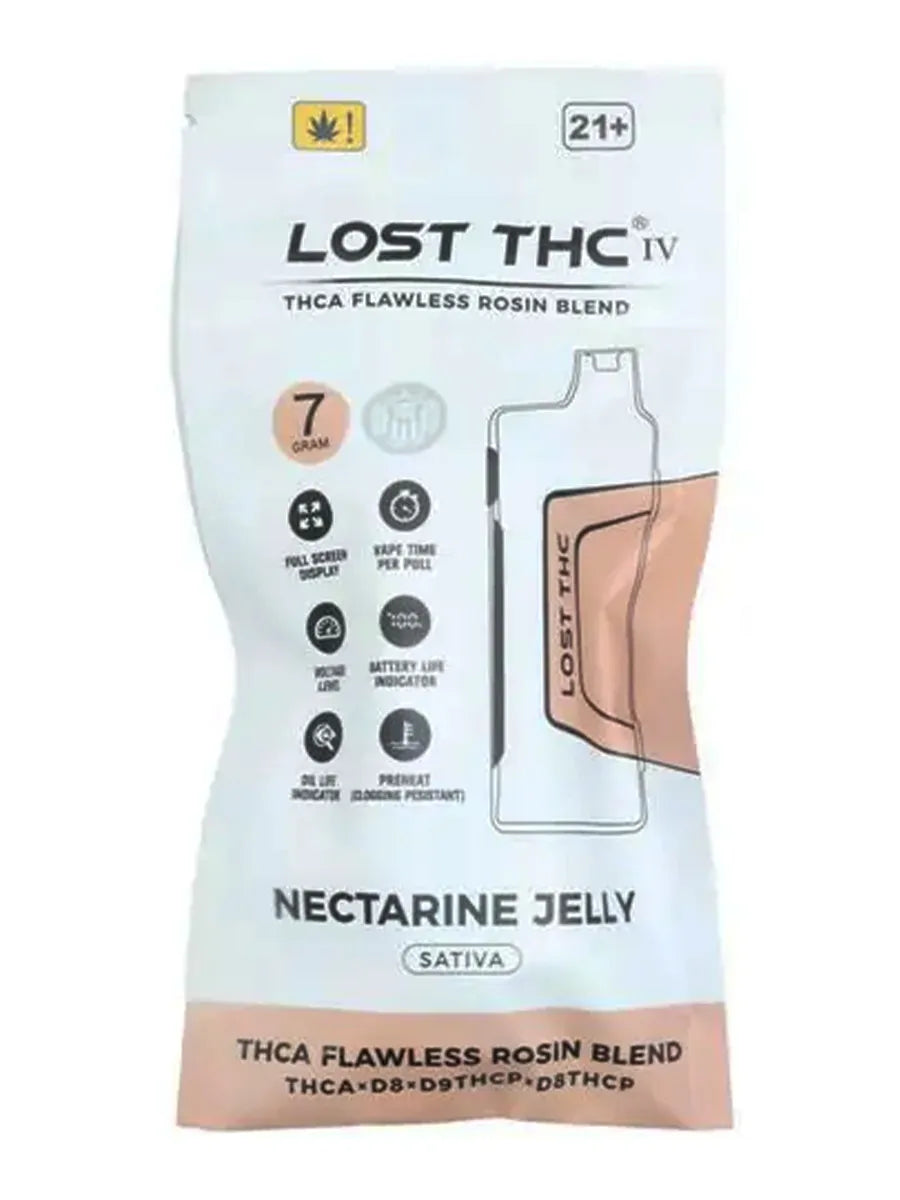 Nectarine Jelly Lost THC THCA Flawless Rosin Blend Disposable 7G