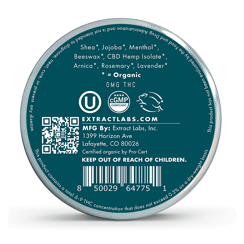 Extract Labs Organic THC Free CBD Muscle Cream