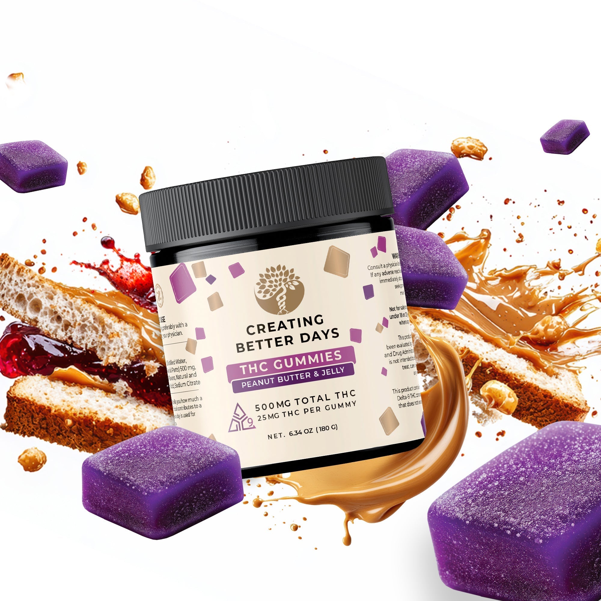Peanut Butter & Jelly Delta 9 Gummies 500 MG