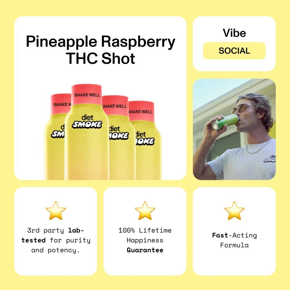 Diet Smoke Pineapple Raspberry THC Shot