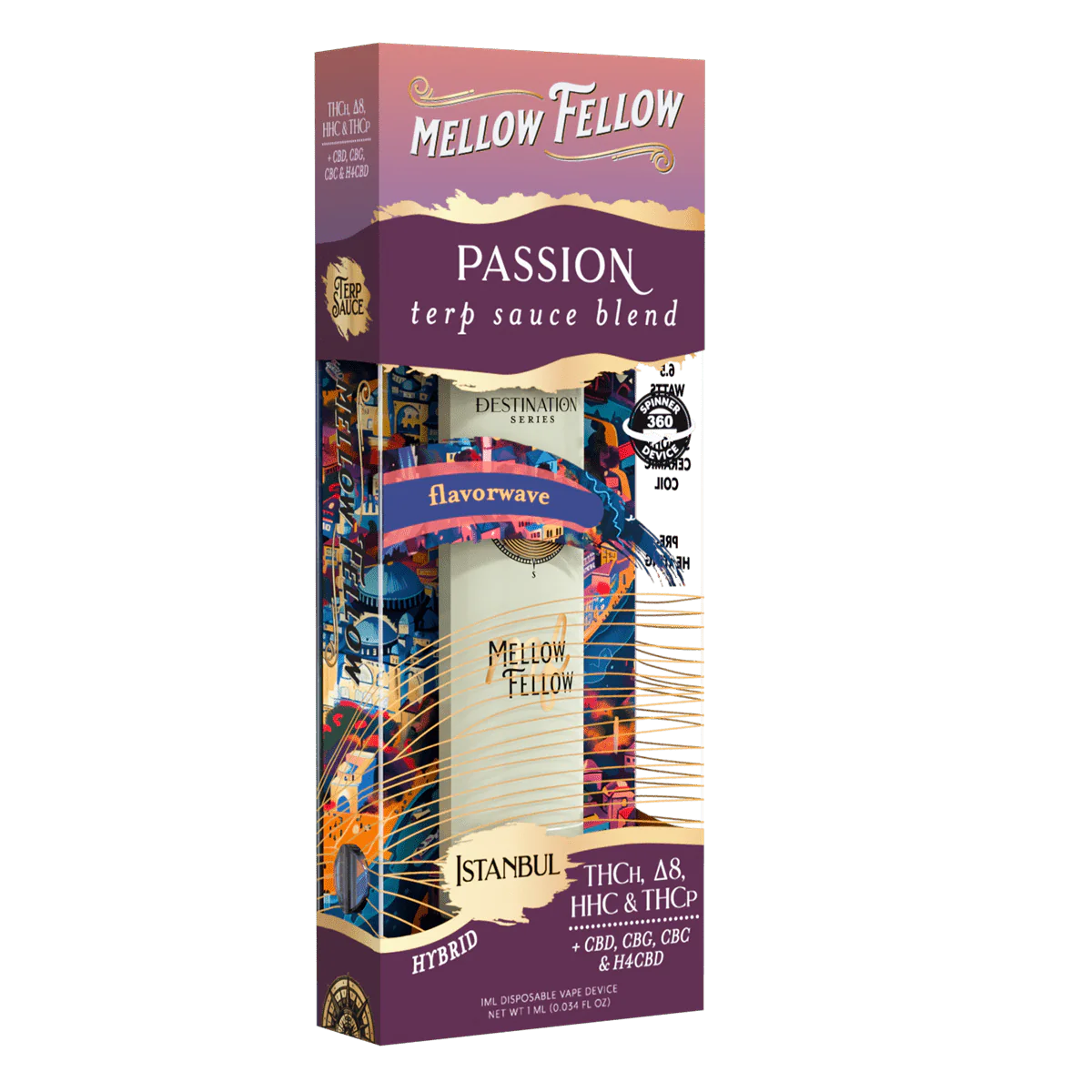 Mellow Fellow Passion Blend - Terp Sauce 1ml Disposable Spinner Vape - Flavorwave (Hybrid) Best Price