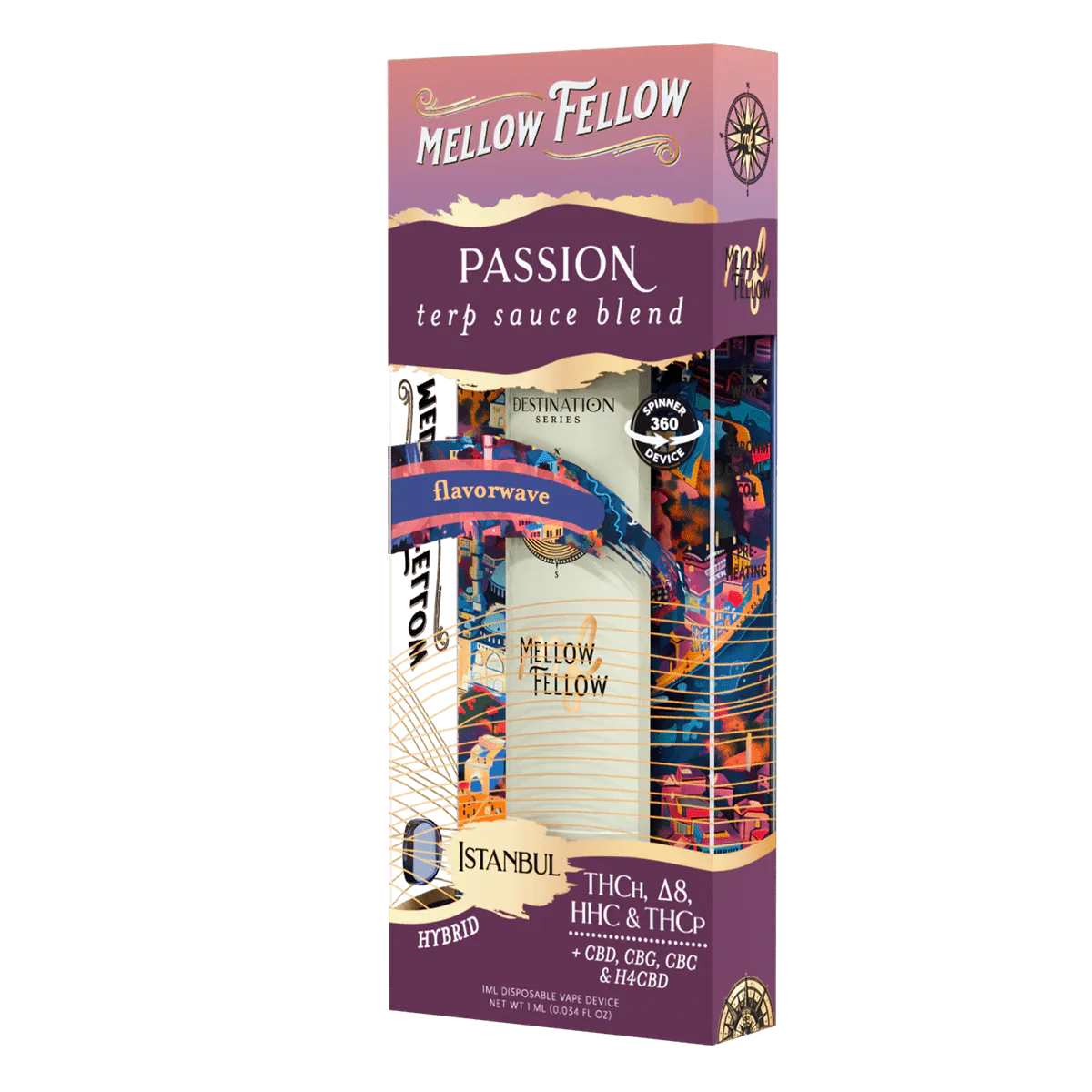 Mellow Fellow Passion Blend - Terp Sauce 1ml Disposable Spinner Vape - Flavorwave (Hybrid) Best Price