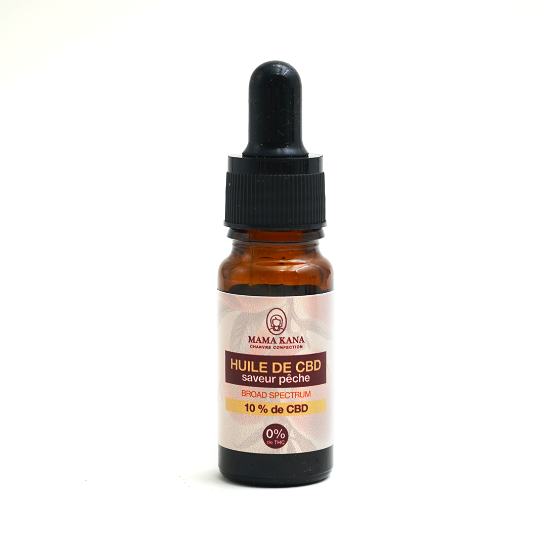 MAMA KANA CBD Huile 10% de CBD Broad Spectrum - Pêche 🍑
