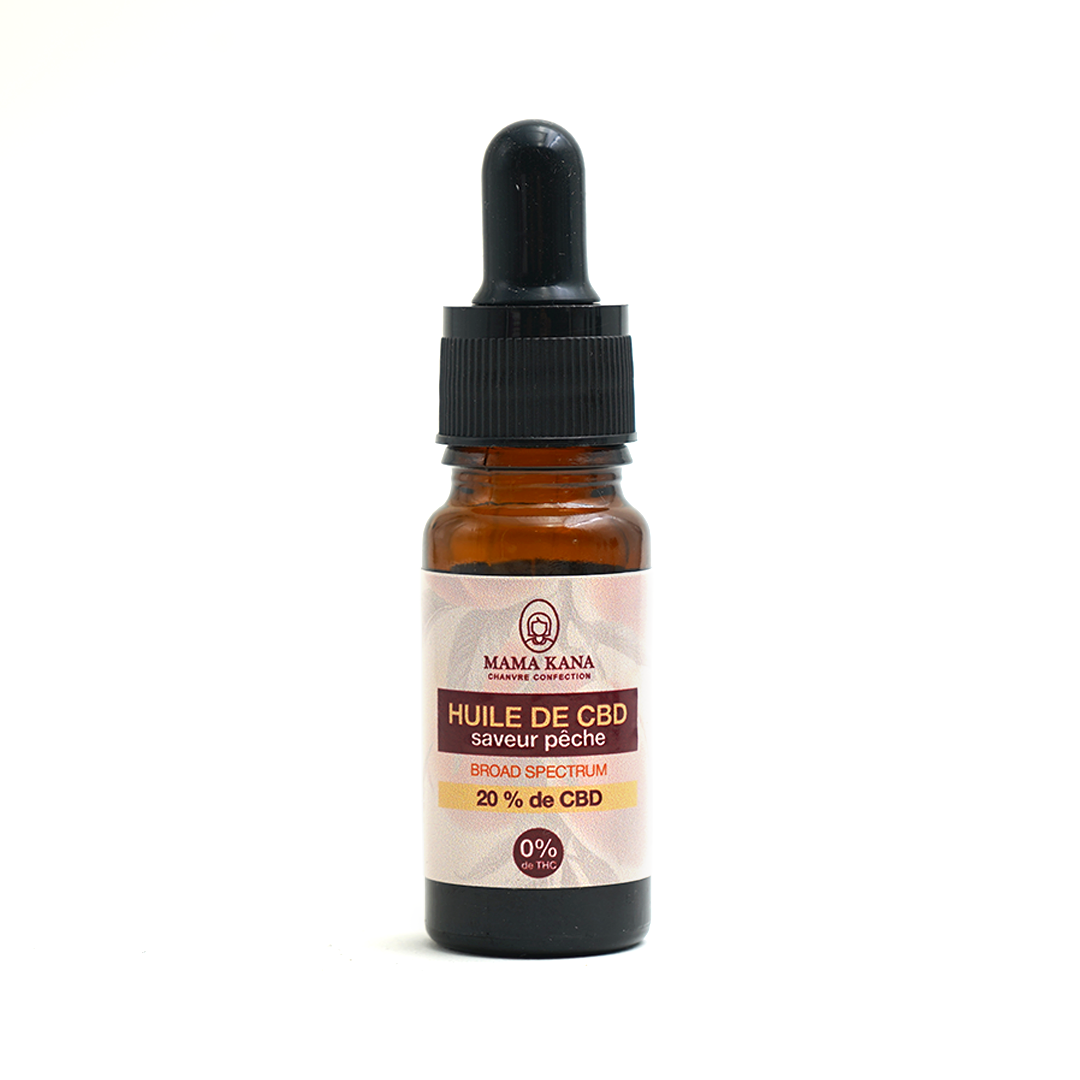 MAMA KANA CBD Huile 20% de CBD Broad Spectrum - Pêche 🍑