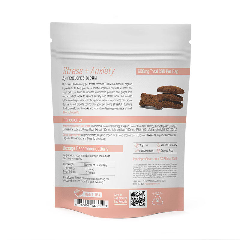 CBD Dog Treats for Stress + Anxiety – Large Dogs – 600mg