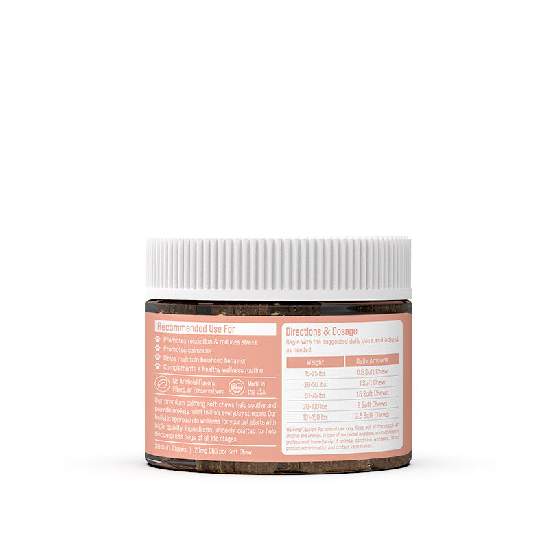 CBD Soft Chews For Stress+Anxiety – Medium To Large Dogs – 600mg