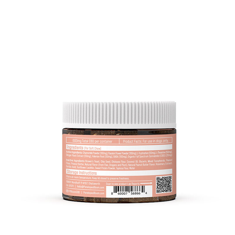 CBD Soft Chews For Stress+Anxiety – Medium To Large Dogs – 600mg