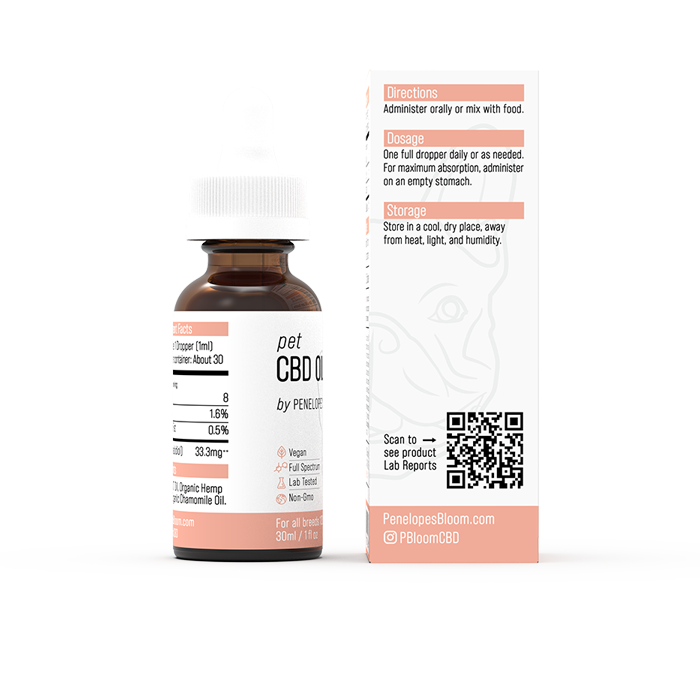 Penelope's Bloom CBD Oil For Dogs 250mg – 1000mg