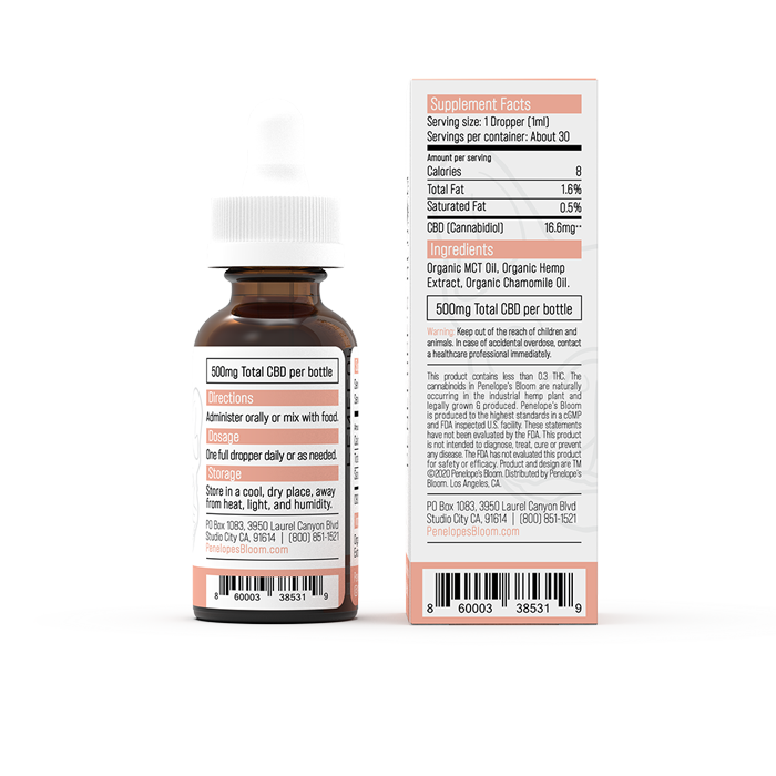 Penelope's Bloom CBD Oil For Dogs 250mg – 1000mg