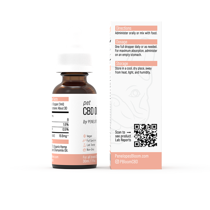 Penelope's Bloom CBD Oil For Dogs 250mg – 1000mg
