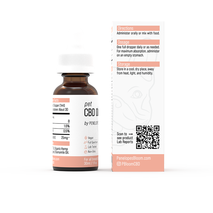 Penelope's Bloom CBD Oil For Dogs 250mg – 1000mg