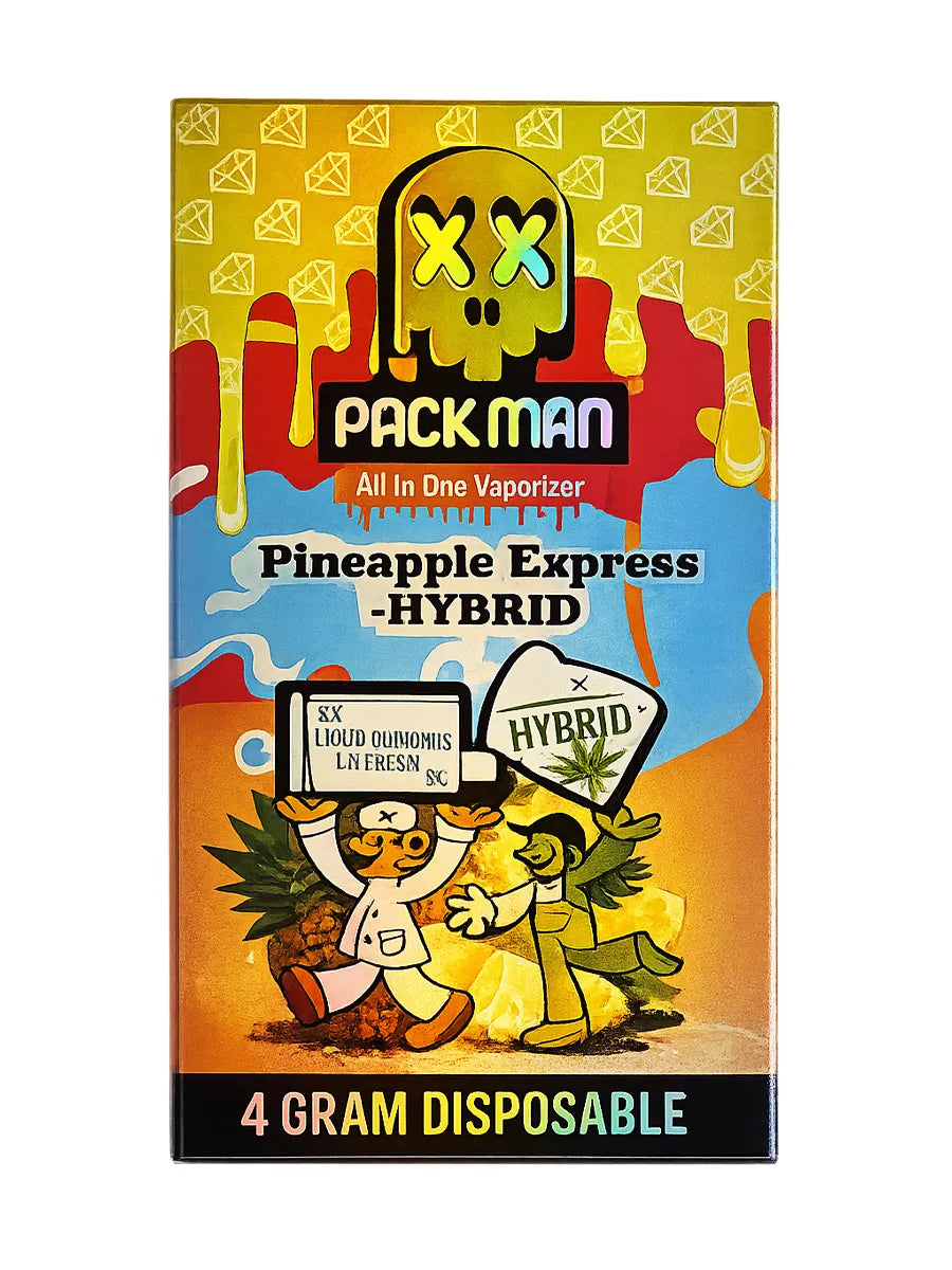 Pineapple Express Pack Man Liquid Diamonds D9 Live Resin Disposable 4G
