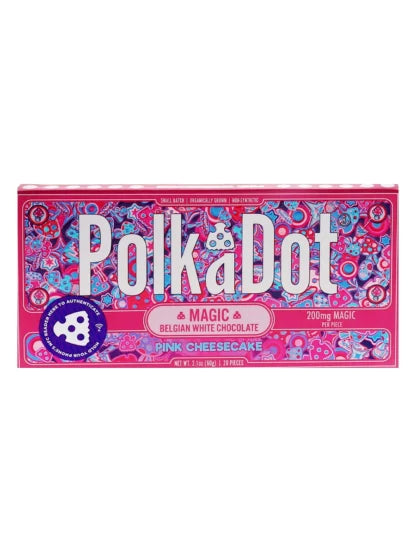 Pink Cheesecake PolkaDot Magic Mushroom Belgian White Chocolate 200mg Magic Per Piece Best Price