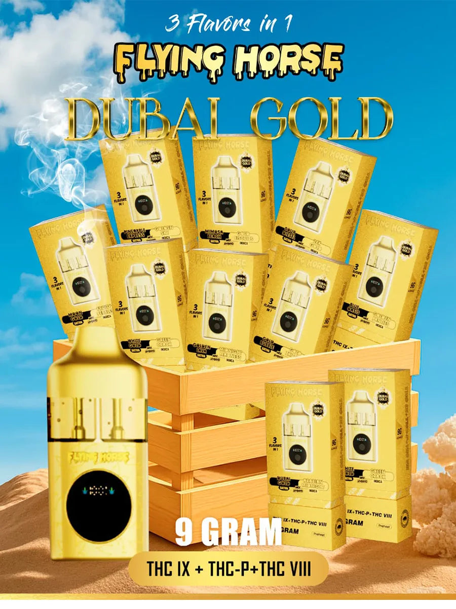 Sour Diesel | 24K Gold Flying Horse Dubai Gold 3 in 1 Disposable 9G