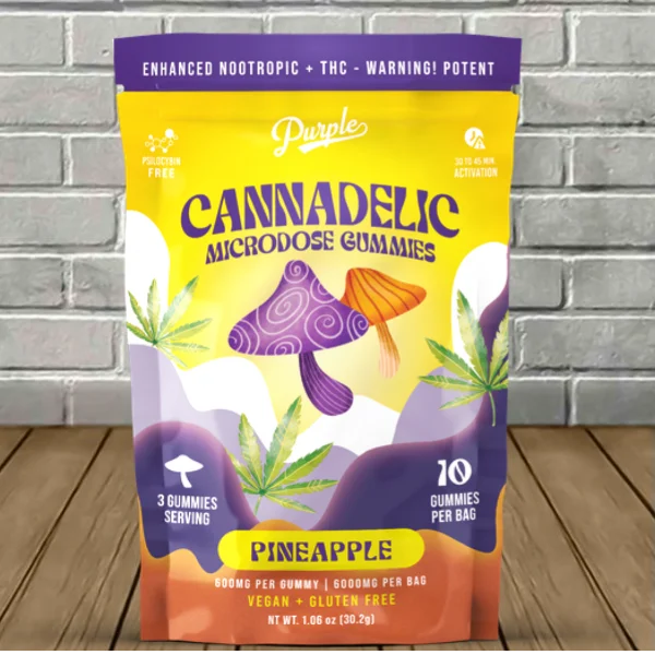 Purple Cannadelic Magic Mushroom Microdose Gummies 6000mg Best Price